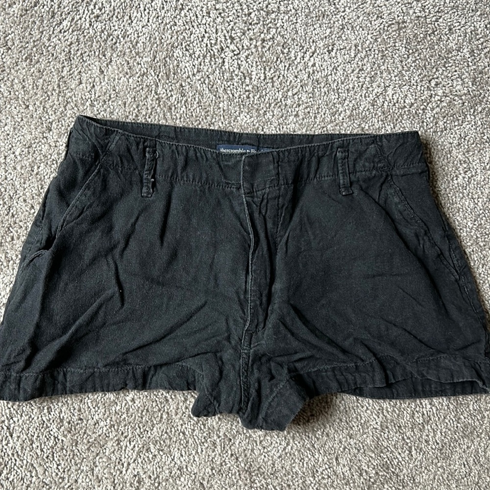 Abercrombie & Fitch Black Linen Shorts